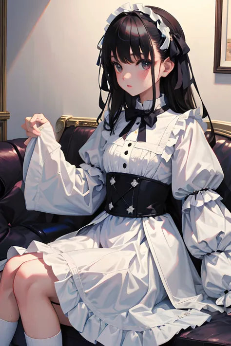 twinsies，child，（​masterpiece，Highest Quality），Lolita clothes，A dark-haired