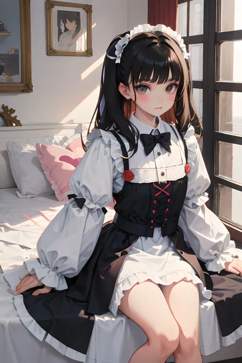 twinsies，child，（​masterpiece，Highest Quality），Lolita clothes，A dark-haired