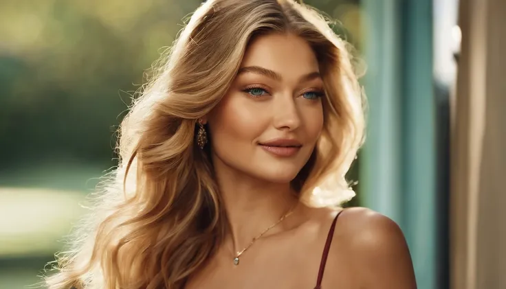 portrait of Gigi Hadid, Gigi Hadid cute , happy