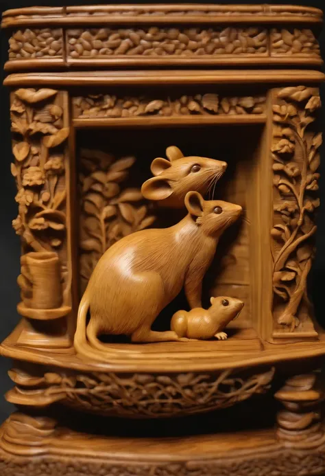 Olive pit carving，Stunning carving，Beautiful，Works of masters，Rats count money