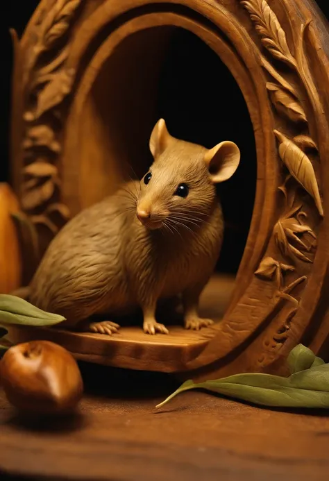 Olive pit carving，Stunning carving，Beautiful，Works of masters，Rats count money