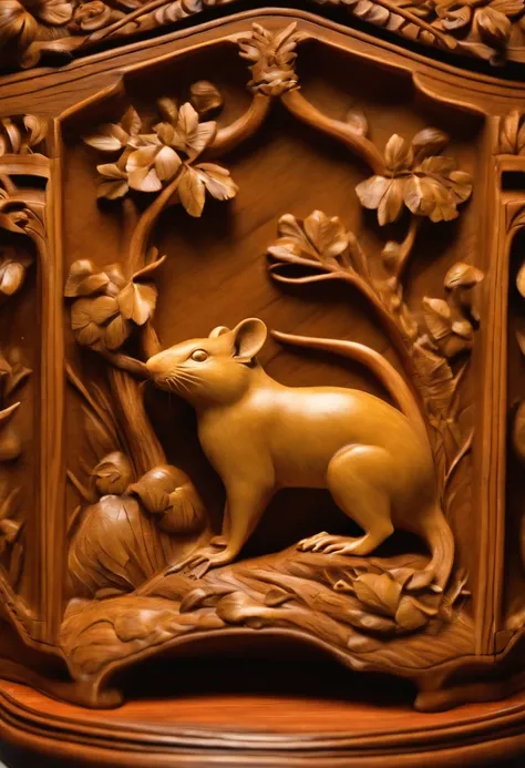 Olive pit carving，Stunning carving，A masterpiece，Works of masters，Rats count money