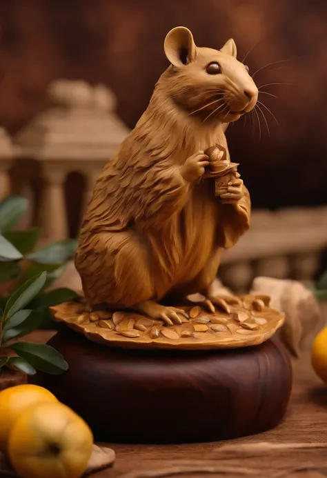 Olive pit carving，Stunning carving，A masterpiece，Works of masters，Rats count money