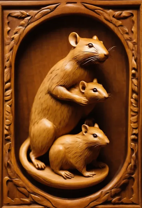 Olive pit carving，Stunning carving，A masterpiece，Works of masters，Rats count money