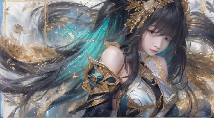 outdoor square，multiplayer duels，rivers of blood flow，water goddess 32k，复杂，elegant black color hair，highly  detailed，majestic bl...