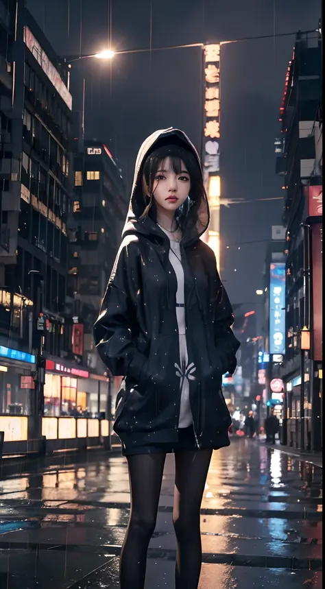 anime girl standing in the rain in a city at night, anime style 4 k, 4k anime wallpaper, anime style. 8k, anime art wallpaper 4 k, anime art wallpaper 4k, anime wallpaper 4 k, anime wallpaper 4k, anime art wallpaper 8 k, best anime 4k konachan wallpaper, c...