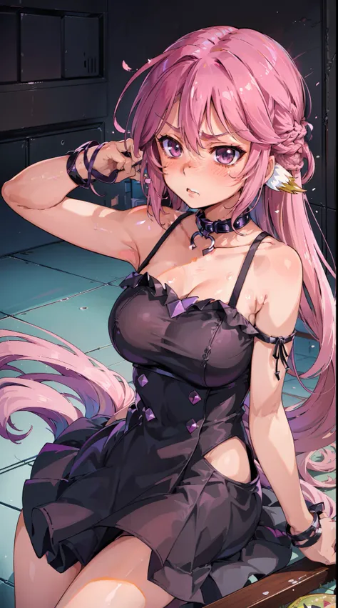 Jibril, ((upper body)), blushed, perfect anatomy, detailed eyes, detailed lips, extremely detailed eyes and face, vivid colors, sharp focus, masterpiece:1.2, ultra-detailed, blushed, ((doggystyle)), (solo), ((dress)), sleeveless, ((((random hairstyle)))), ...