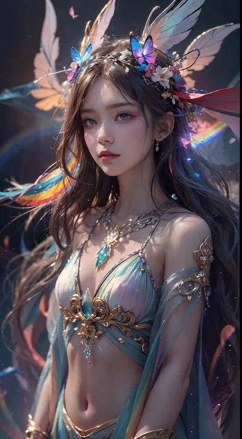 (((masterpiece))), (((best quality))), ((ultra-detailed)),(highly detailed CG illustration), ((an extremely delicate and beautiful)),cinematic light, Create a stunning fantasy artwork that mimics the style of currently trending masters of the genre. The ar...