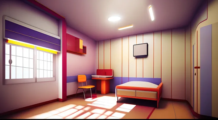 cartoon hospital room , hospital interior, interior, hospital room , bad condition room interior, a Indian room a small room, Indian room interior bright white lighting