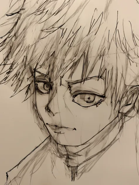 Drawing of a man with short hair and tie, anime sketch, detailed anime face, a manga drawing, an anime drawing, semirealistic anime style, detailed manga style, Manga Drawing, Anime shading, Anime Drawing, Anime shading), pencil and ink manga drawing, clea...