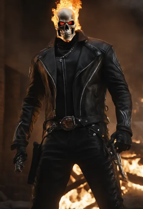 (Ghost rider) from (Dc ) photorealism, ultra detailed suit, highly details, 16k, uhd.