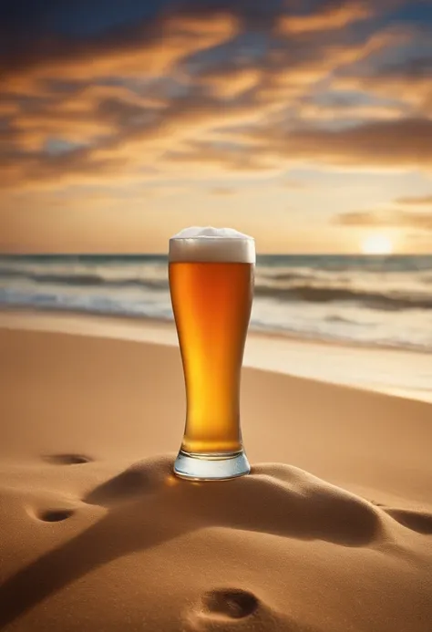 Dios egipto con cerveza en la playa