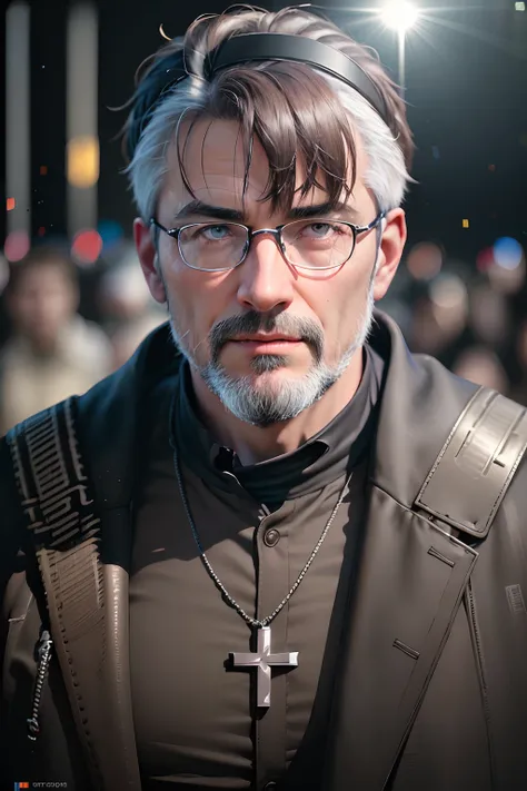 Portrait, face-oriented, Film photo of a male Catalan theologian, Cinematic lighting, Depth of field, Bokeh, Realism, Photorealistic, hyper photorealism, Professional photography, hyper HD, Digital SLR, hdr, Environmental occlusion, Iris and pupil renderin...