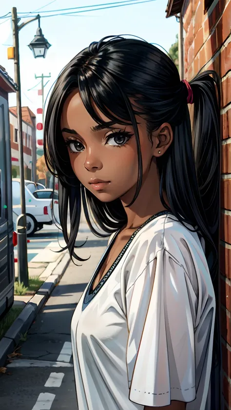 Masterpiece, best quality, high-res, 1 girl, dark skin, black eyes