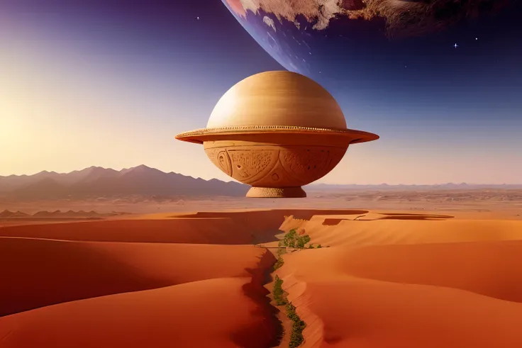 High quality, Sumerian civilization, UFO、Planet Nibiru、Animation, landscape