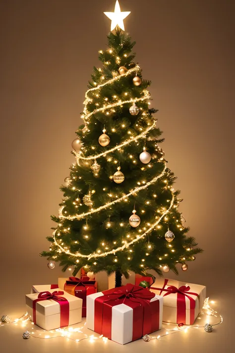 decorated christmas tree on transparent background or PNG file, easy to decorate your project. generative AI