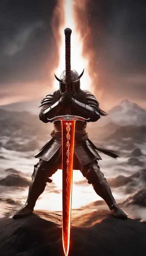 (outstanding、professional、Surreal)、detailed sword, Metallic texture, Lava texture，Flame blade，katana swords