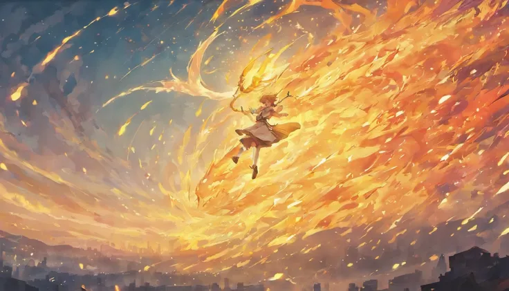 The Chinese White Divine Dragon soared into the air，（Girl manipulates dragons：1.3），（The girl has her back to the camera：1.3），Sky clouds surround the surroundings，Light magic，Fantastic background，Meaning background，Ridiculous background，There are artistic o...