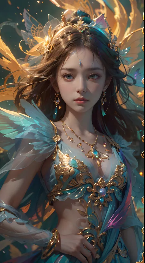 (((masterpiece))), (((best quality))), ((ultra-detailed)),(highly detailed CG illustration), ((an extremely delicate and beautiful)),cinematic light, Create a stunning fantasy artwork that mimics the style of currently trending masters of the genre. The ar...