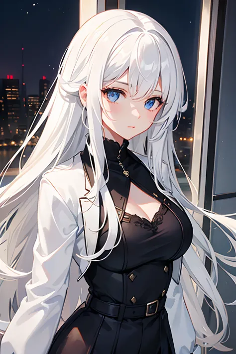 A girl with beautiful white hair