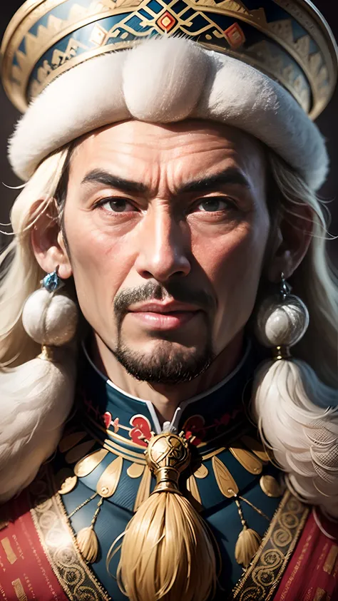 portrait of Genghis khan during his ruling 4k, ultrarealsitic,destined,clear --auto --s2