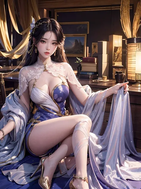 （（top-quality，16k，tmasterpiece：1.3）），（（（Yun Xi）），Beautiful Women in Perfect Shape：1.3，（（lewd poses）），（（（high-heels））），（（Antique long dress））