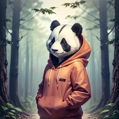 a panda wearing hoodie --auto --s2