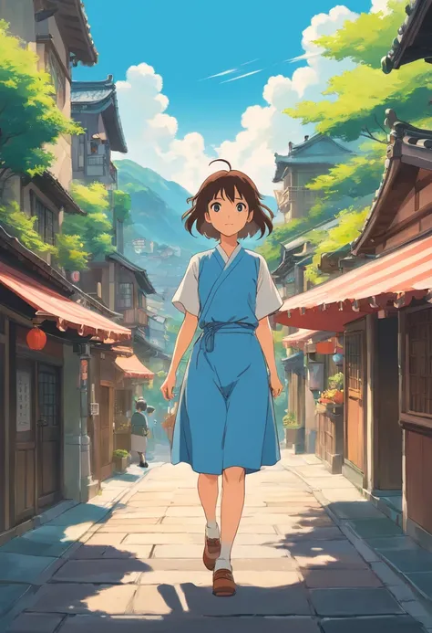 （（（Comic storyboard））），comic strip，Two-dimensional picture，Manhwa Style，Makoto Shinkai animation style，Makoto Shinkai animation film art style，Ultra-wide angle of view，China-style，A town with beautiful landscapes，Faraway view，super-fine，ultra - detailed，hi...