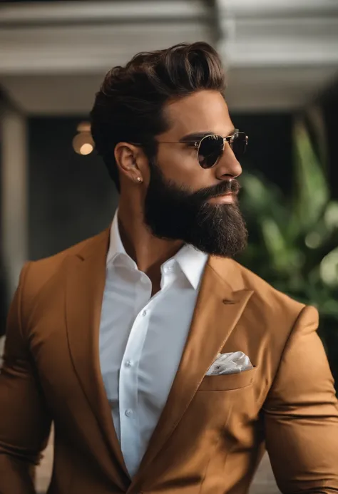 Homem lindo de terno ,barba , cabelo lindo , executivo, Business Scenario , terno preto