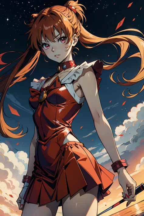 Asuka Langley Soryuu,sailor moon dressed in mafia clothes