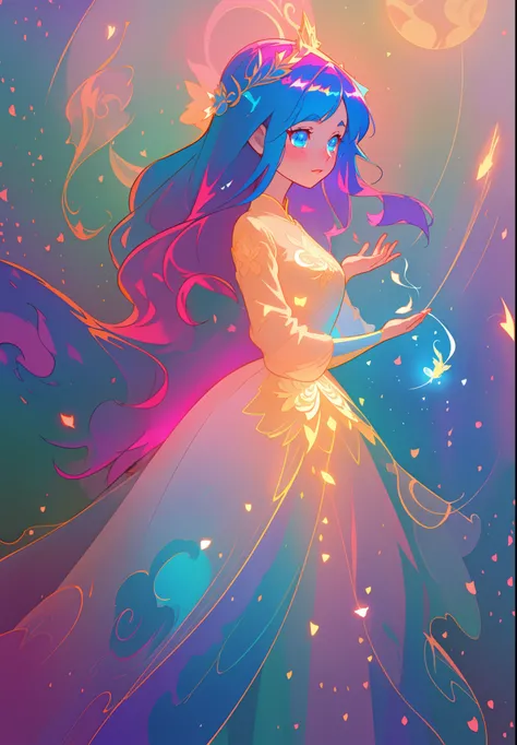 beautiful anime girl in an intricately designed layered ballgown, flowing long sleeves, beautiful round face features, delicate face, young beautiful girl, flowing gown, inspired by Glen Keane, inspired by Lois van Baarle, disney art style, by Lois van Baa...