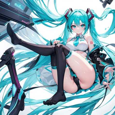 Big breasts Hatsune Miku，leg loops，Large scale，raise leg