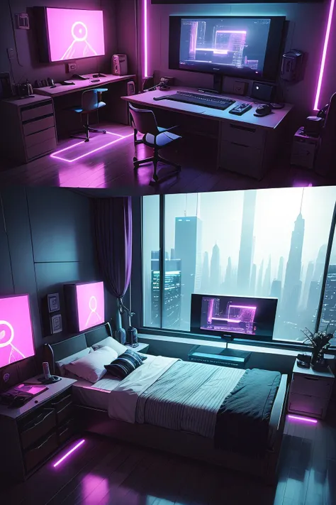 cyberberpunk bedroom