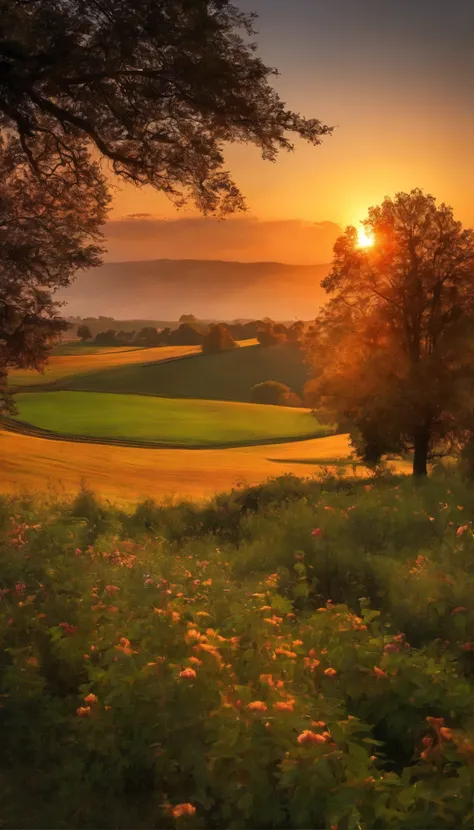 Sunset in the countryside