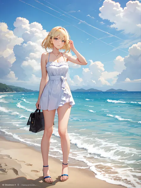 Blonde, beach, ,