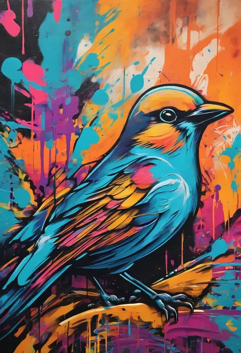 Close-up painting of a bird