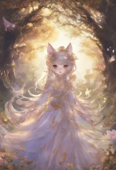 1girl in,独奏, Official art、Unity 8k Wallpapers、ultra-detailliert、Beautifully Aesthetic、Beautiful fece、​masterpiece、top-quality、 Foxwich、the Nine-Tailed Fox、Fox Mask、Haori jacket、Foxfirespell、Fox Familiars、Metamorphosis、off shoulders、depth of fields、