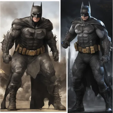 Batman debout , Portrait de Batman, Style de peinture de James Gurney, Portrait de Batman, Ordonnance, Par Craig Mullins, Lighting spotted by Craig Mullins, par Brian Thomas, par James Ryman, inspired by Jim Lee, par James Gurney, par Dave Dorman, Portrait...