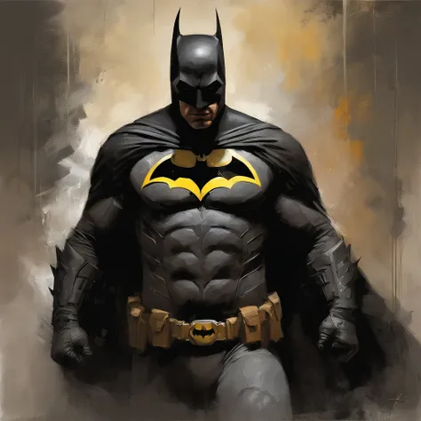 Batman debout , Portrait de Batman, Style de peinture de James Gurney, Portrait de Batman, Ordonnance, Par Craig Mullins, Lighting spotted by Craig Mullins, par Brian Thomas, par James Ryman, inspired by Jim Lee, par James Gurney, par Dave Dorman, Portrait...