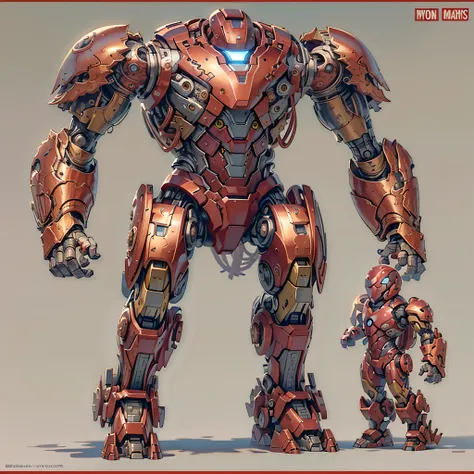 Create some more technological and metallic mechs based on Iron Man