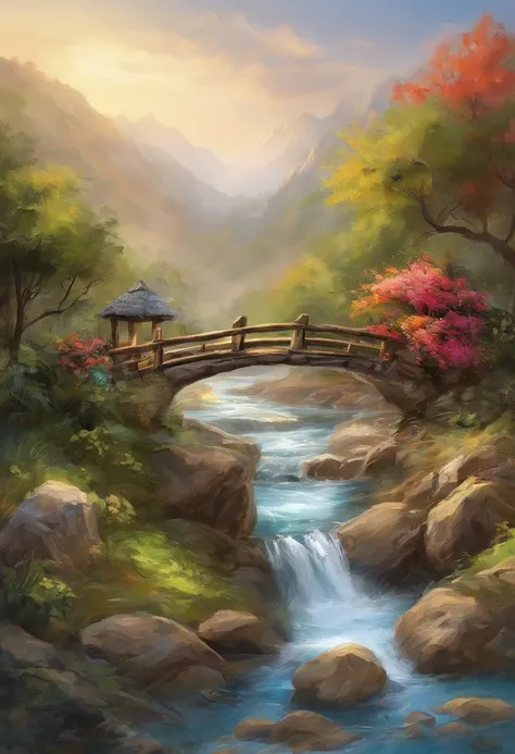 （（（Comic storyboard））），comic strip，Two-dimensional picture，Manhwa Style，Makoto Shinkai animation style，Makoto Shinkai animation film art style，Ultra-wide angle of view，China-style，Small bridges and flowing water，Faraway view，Vivid and bright colors，super-f...