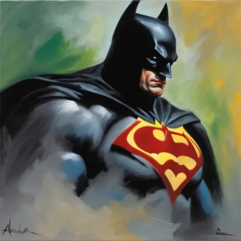 Alex Ross-style portrait of Batman