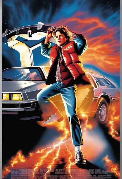 Back To The Future poster artwork with Eric Stoltzz as Marty McFly.