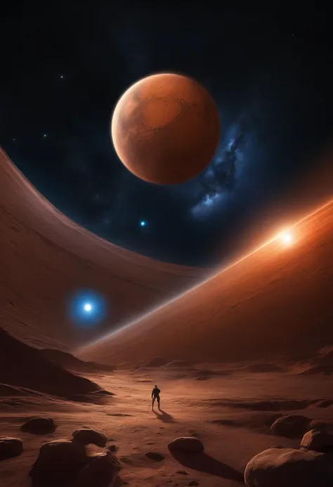 Mars, the God of War facing off Uranus, the God of Skies in the Cosmic Void.