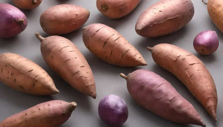 8K, Raw photo, Best Quality, masutepiece,Realistic, Photorealsitic,Clear focus, ,Professional Lighting,Front lighting,BRAEK,White background,Baked sweet potatoes