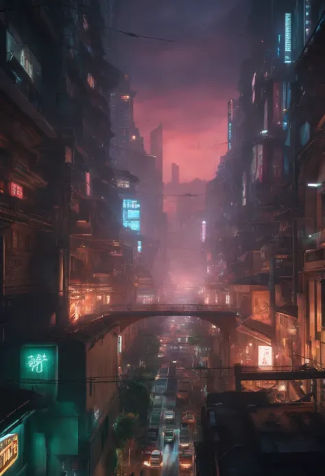 animesque　Looking up　Occupied by the Nazis　Vast and epic Cyberpunk Tokyo　8k　ighly detailed　top-quality