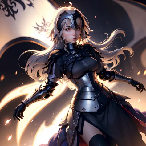 ((personagem hyper realista)), (jeanne d'arc alter de 20 anos), grande ordem do destino, defronte/corpo inteiro/, corpo perfeito...