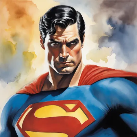 Alex Ross-style superman portrait