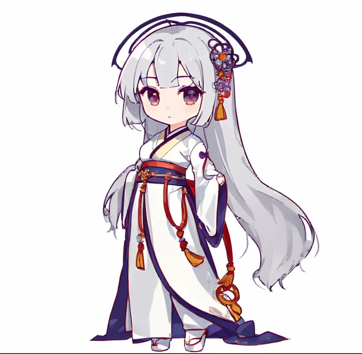 a girl,hanfu,hanfu,tang style outfits,hanfu,hanfu,ming style outfits,1girl,1girl,chibi,simple background,standing,very long hair,white background,