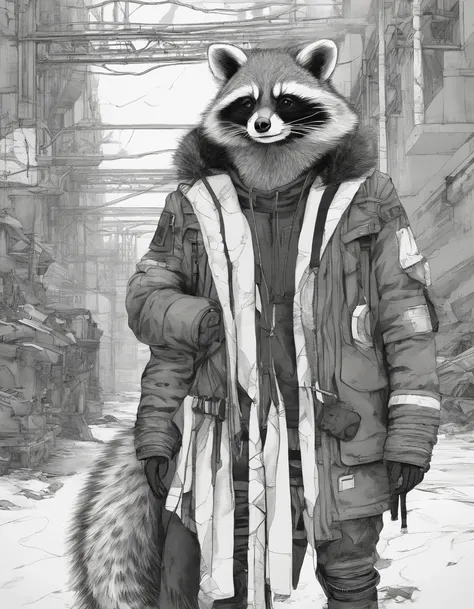 Girl and boy, creep raccoon,    (highres, best quality:1.2), radiance, soft contours,